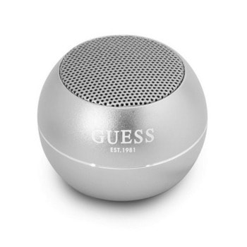 Тонколона Guess GUWSALGEG, 1.0, 3W RMS, Bluetooth, сребриста, време на работа до 4 часа | JAR Computers Тонколона Guess 4H Mini silver GUWSALGEG