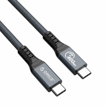 Кабел Orico TBZ4-03-GY, от Thunderbolt 4 (USB-C) към Thunderbolt 4 (USB-C), 0.3m, сив, 8K@60Hz, 40 Gb/s image