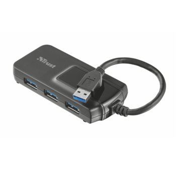 USB Хъб Trust Oila, 4x USB 3.1, черен | JAR Computers TRUST Oila 4 Port USB 3.1 Hub 21318