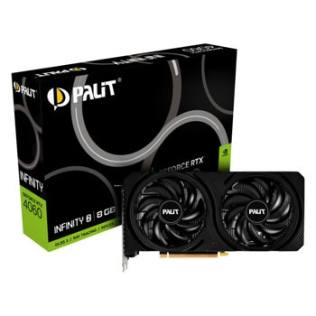 Видео карта Nvidia GF RTX 4060, 8GB, Palit Infinity 2, PCI-E 4.0, GDDR6, 128-bit, DisplayPort, HDMI | JAR Computers Palit GeForce RTX 4060 Infinity 2 NE64060019P1