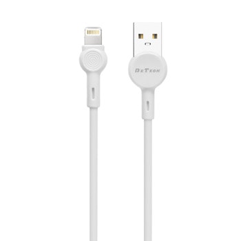 Кабел DeTech DE-C35i, от USB A(м) към Lightning(м), 1m, бял | JAR Computers DeTech DE-C35i 40189