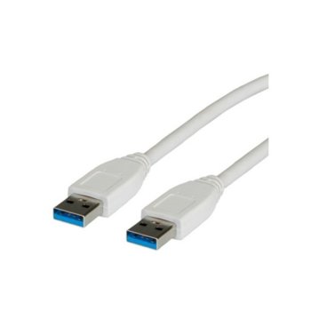 Кабел Roline 11.99.8975, USB 3.0 A(м) към USB А(м), 1.8m, бял