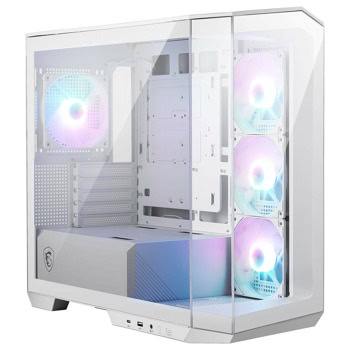 Кутия MSI MAG PANO M100R PZ White, Micro ATX/ITX, 1x USB 3.2 Gen 2x2 Type-C, 1x USB 3.2 Gen 1 Type-A, 4x ARGB 120mm вентилатора, с прозорец, бяла, без захранване | JAR Computers MSI MAG PANO M100R PZ WHITE 306-7G24W24-809