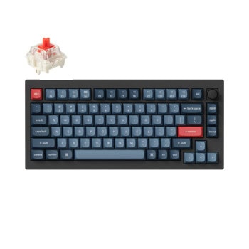 Клавиатура Keychron V1 Max QMK/VIA, жична/безжична, механична, Gateron Jupiter Red суичове, гейминг, RGB подсветка, черна, USB, Bluetooth | JAR Computers Keychron V1 Max QMK/VIA Gateron Jupiter Red V1M-D1