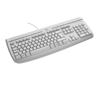Клавиатура Logitech White Internet 350, допълнителни бутони, бяла, PS/2, кирилизирана | JAR Computers Logitech White Internet 350 967718-0100