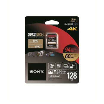 128GB SD, Sony, class 10, UHS-1