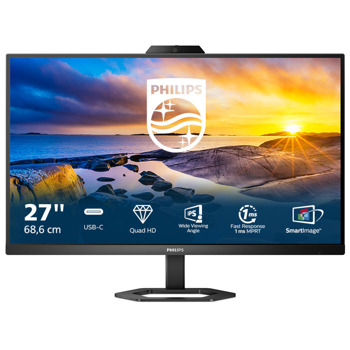 Монитор Philips 27E1N5600HE/00, 27" (68.58 cm) IPS панел, 75Hz, QHD, 4ms, 1000:1, 300cd/m2, DisplayPort, HDMI, USB-C, USB | JAR Computers Philips 27E1N5600HE/00