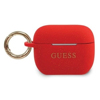 Защитен калъф Guess Silicone Glitter за Apple Airpods Pro, червен | JAR Computers Guess Silicone Glitter GUACAPSILGLRE