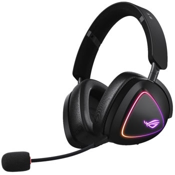 Слушалки Asus ROG Delta II, безжични/жични, Bluetooth, USB, Jack 3.5mm, микрофон, гейминг, 50mm титаниеви драйвери, RGB подсветка, 24-bit/96kHz аудио, до 110 часа време на работа, черни | JAR Computers Asus ROG Delta II 90YH03W0-BHUA00