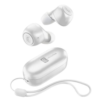Слушалки Cellularline Pick TWS, безжични, bluetooth, микрофон, 5 часа време на работа, Double master функция, бели | JAR Computers Cellularline Pick TWS Бели