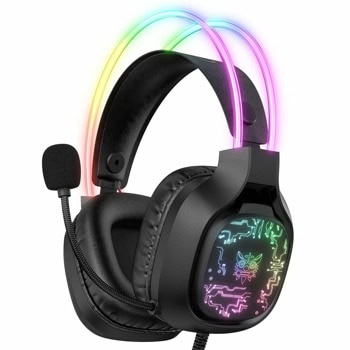 Слушалки Onikuma X22, USB, Jack 3.5mm, микрофон, гейминг, RGB подсветка, черни | JAR Computers Слушалки Onikuma X22