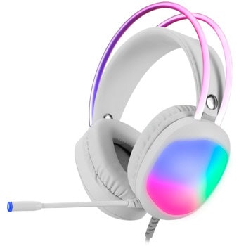 Слушалки Marvo HG8959, USB, Jack 3.5mm, микрофон, гейминг, 50mm говорители, RGB подсветка, бели | JAR Computers Marvo HG8959