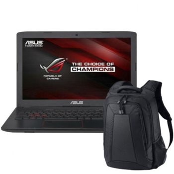 Лаптоп Asus ROG G552VW (G552VW-CN287D) в пакет с раница ASUS ROG, четири-ядрен SkyLake Intel Core i7-6700HQ 2.6/3.5GHz, 15.6" (39.62 cm) FULL HD IPS Display & GeForce GTX 960M 4GB (mDP), 16GB, 1TB 7200rpm, 2x USB 3.0, Free DOS, 2.6kg | JAR Computers ASUS ROG G552VW-CN287D