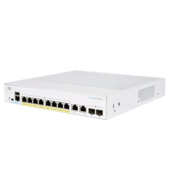 Суич Cisco CBS250-8PP-E-2G-EU, 8 порта, 8x 10/100/1000 Mbps (PoE+), 2x SFP | JAR Computers Cisco CBS250-8PP-E-2G-EU