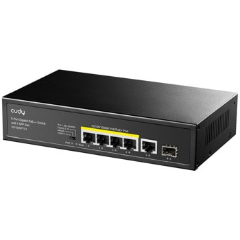 Суич Cudy GS1005PTS1, 5 порта, 1000Mbps, 4x 10/100/1000 Mbps PoE, 1x SFP | JAR Computers Суич Cudy GS1005PTS1