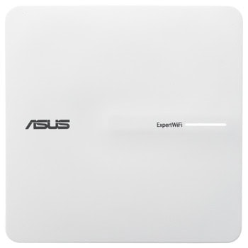 Точка за достъп Asus ExpertWiFi EBA63, 3000Mbps, 2.4 GHz(574Mbps)/ 5 GHz(2402Mbps), Wireless AX, 1x 10/100/1000Mbps RJ45 PoE, 4x вътрешни антени | JAR Computers Asus ExpertWiFi EBA63 90IG0880-MO3C00