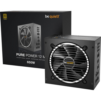 Захранване Be Quiet! PURE POWER 12 M 650W (BN342), 650W, Active PFC, 80+ Gold, 120mm вентилатор | JAR Computers be quiet! PURE POWER 12 M 650W BN342