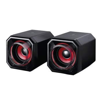 Тонколони SureFire Gator Eye, 2.0, 5W RMS (2.5W + 2.5W), USB, 3.5mm жак, червени | JAR Computers Тонколони SureFire Gator Eye red