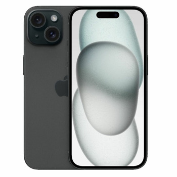 Смартфон Apple iPhone 15 (черен), поддържа 2 sim карти, 6.1" (15.49 cm) Super Retina XDR OLED дисплей, шестядрен Apple A16 Bionic 3.46 GHz, 6GB RAM, 128GB Flash памет, 48.0 + 12.0 & 12.0 MPix камери, iOS, 171g | JAR Computers Apple iPhone 15 128GB Black MTP03RX/A