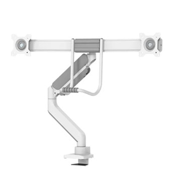 Стойка за монитори NewStar Neomounts Screen Desk Mount 2 screens, за плот, за екрани от 17"до 32", VESA 100x100, до 16 кг., регулируема, за 2 монитора, бяла | JAR Computers Neomounts by NewStar Screen Desk Mount 2 screens