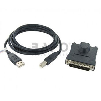 Преходник Chronos DB25M, USB A(м) към USB B(м)(DB25M), черен, Data Transfer Rate 115Kbps | JAR Computers USB A(м) към USB B(м)(DB25M)