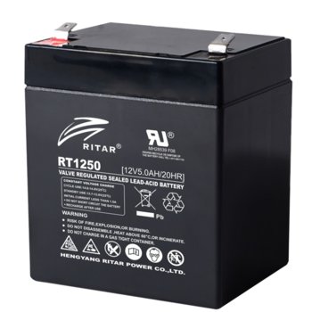 Акумулаторна батерия Ritar Power RT1250, 12V, 5Ah, AGM, T2 конектори | JAR Computers RItar Power RT1250