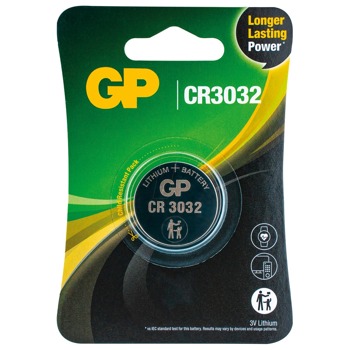 Батерия литиева GP CR3032, 3V, 1бр. в блистер | JAR Computers Батерия литиева GP CR3032 3V 1бр. в блистер