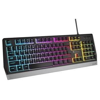 Клавиатура Genesis Rhod 300, RGB подсветка, 12 мултимедийни клавиша, черна, USB image