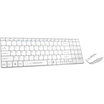Комплект клавиатура и мишка Esperanza EK122, безжични, оптична (1600 dpi), USB, бели | JAR Computers Esperanza EK122W