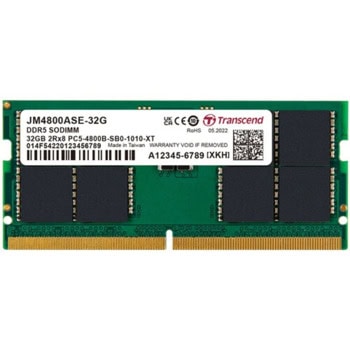 Памет 32GB DDR5 4800MT/s, SO-DIMM, Transcend JM4800ASE-32G, 1.1V | JAR Computers Transcend 32GB JM DDR5 4800