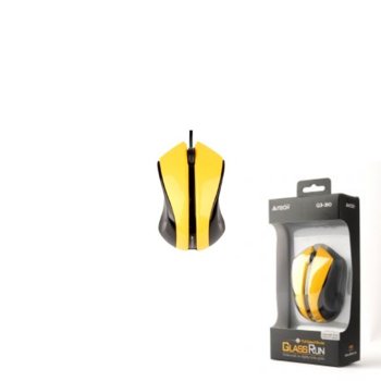 Мишка A4Tech Q3-310-1, оптична, 1000dpi, жълта, USB | JAR Computers A4Tech Q3-310-1 жълта USB