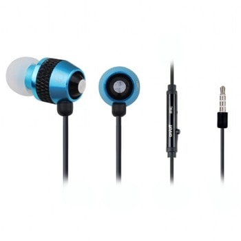 Слушалки Gembird MHS-EP-002, микрофон, AUX, тип "тапи", черно-сини | JAR Computers Gembird MHS-EP-002