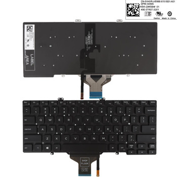 Клавиатура за лаптоп Dell, съвместима със серия Latitude 5400 5401, черна, без рамка, малък Enter, с подсветка | JAR Computers KBD for Dell Latitude 5400 5401