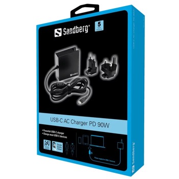 Sandberg USB-C PD AC-Charger 90W EU+UK 135-75