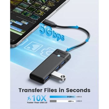 usb хъб orico papw4a-c3-015-wh-ep