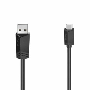 Кабел Hama 200631, от USB A(м) към USB C(м), 0.75m, черен | JAR Computers HAMA-200631
