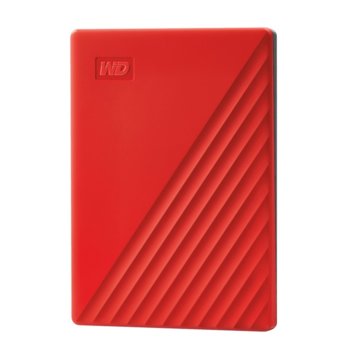 Твърд диск 2TB, Western Digital My Passport, червен, външен, USB 3.2 Gen 1 | JAR Computers WD 2TB My Passport Red 3Y