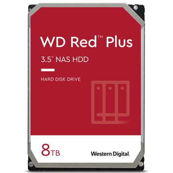 Твърд диск 8TB Western Digital Red Plus WD80EFZZ, SATA 6Gb/s, 5400rpm, 128MB кеш, 3.5" (8.89 cm), Bulk | JAR Computers Western Digital Red Plus 8TB Bulk