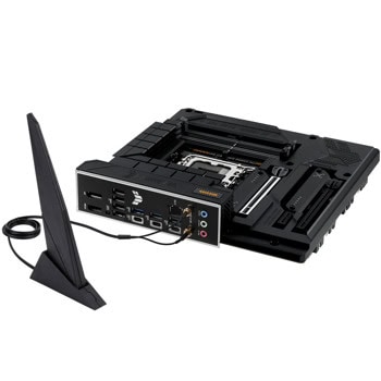 Дънна платка Asus TUF Gaming B760M-BTF WIFI, B760, LGA1700, DDR5, PCI-E 5.0 (HDMI&DP), 3x M.2, 4x SATA 6Gb/s, 1x USB 3.2 Gen 2x2 Type-C, 2x USB 3.2 Gen 2, 2.5GbE LAN, Wi-Fi 6, Bluetooth, Micro ATX | JAR Computers Asus TUF Gaming B760M-BTF WIFI 90MB1G50-M0EAY0