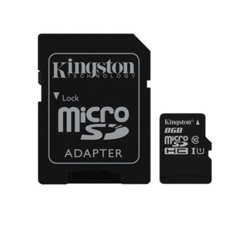 8GB Kingston SDC10G2/8GB +SD адаптер