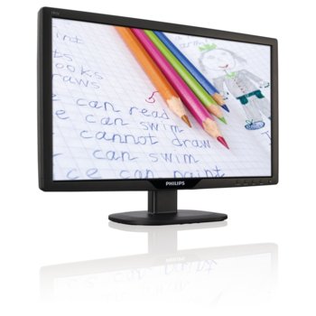 Монитор 18.5" (47 cm) Philips 191V2AB 5ms 300 000:1 250cd/m2, DVI (HDCP), колонки, черен, 2г. | JAR Computers Philips 191V2AB 5ms