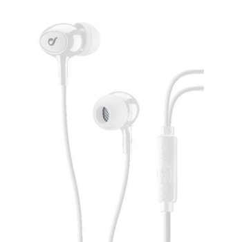 Слушалки Cellular Line Acoustic, микрофон, тип "тапи", мощен бас, бутон за разговори, бели | JAR Computers Cellular Line Acoustic ACOUSTICW