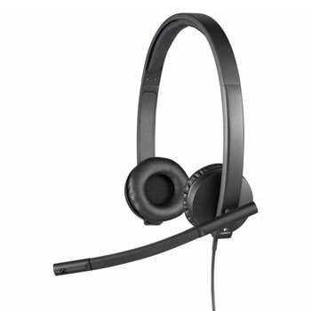 Слушалки Logitech H570e Stereo, USB-C, микрофон, 30mm говорители, сертифицирани за Microsoft Teams, черни | JAR Computers Logitech H570e Stereo 981-001431