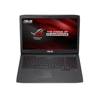 Лаптоп 17.3" (43.94 cm) Asus ROG G751JY-T7464D, четири-ядрен Intel Core i7-4720HQ 2.6/3.6GHz, FULL HD LED Display & GeForce GTX 980M 4GB (Thunderbolt), 8GB, 256GB SSD, 4x USB3.0, Free DOS, 4.8kg | JAR Computers 15.6 Asus ROG G751JY-T7464D