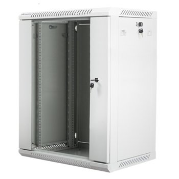 Комуникационен шкаф Lanberg WF01-6415-10S, 19", 15U, 600 x 450 x 774, сив | JAR Computers Lanberg WF01-6415-10S