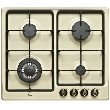 Газов плот Teka EH 60 4G TR CI, 4 нагревателни зони, механично управление, автоматично възпламеняване, автоматично спиране на притока на газ, чугунени поставки, бежов | JAR Computers Teka EH 60 4G TR CI beige