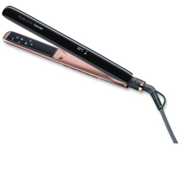 Преса за коса Beurer HS 80, титаниево покритие, променливи настройки на температурата(120-200C), тройна йонизираща функция, Fast heat-up технология, LED дисплей, 45W, черна | JAR Computers Beurer HS 80 59100_BEU black