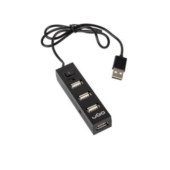 uGo USB 2.0 hub MAIPO HU100 4-ports, Black