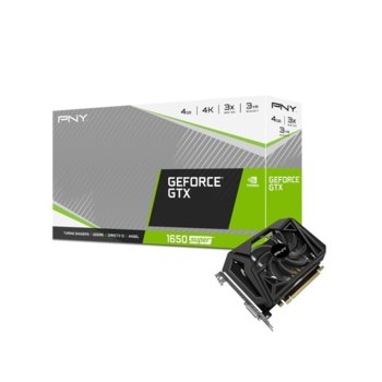 Видео карта Nvidia GeForce GTX 1650 Super, 4GB, PNY GeForce GTX 1650 SUPER SINGLE FAN, PCI-E 3.0, GDDR6, 128bit, DisplayPort, HDMI, DVI | JAR Computers PNY NVIDIA GeForce GTX 1650 SUPER SINGLE FAN