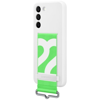 Samsung S22 S901 Silicone Cover with Strap White